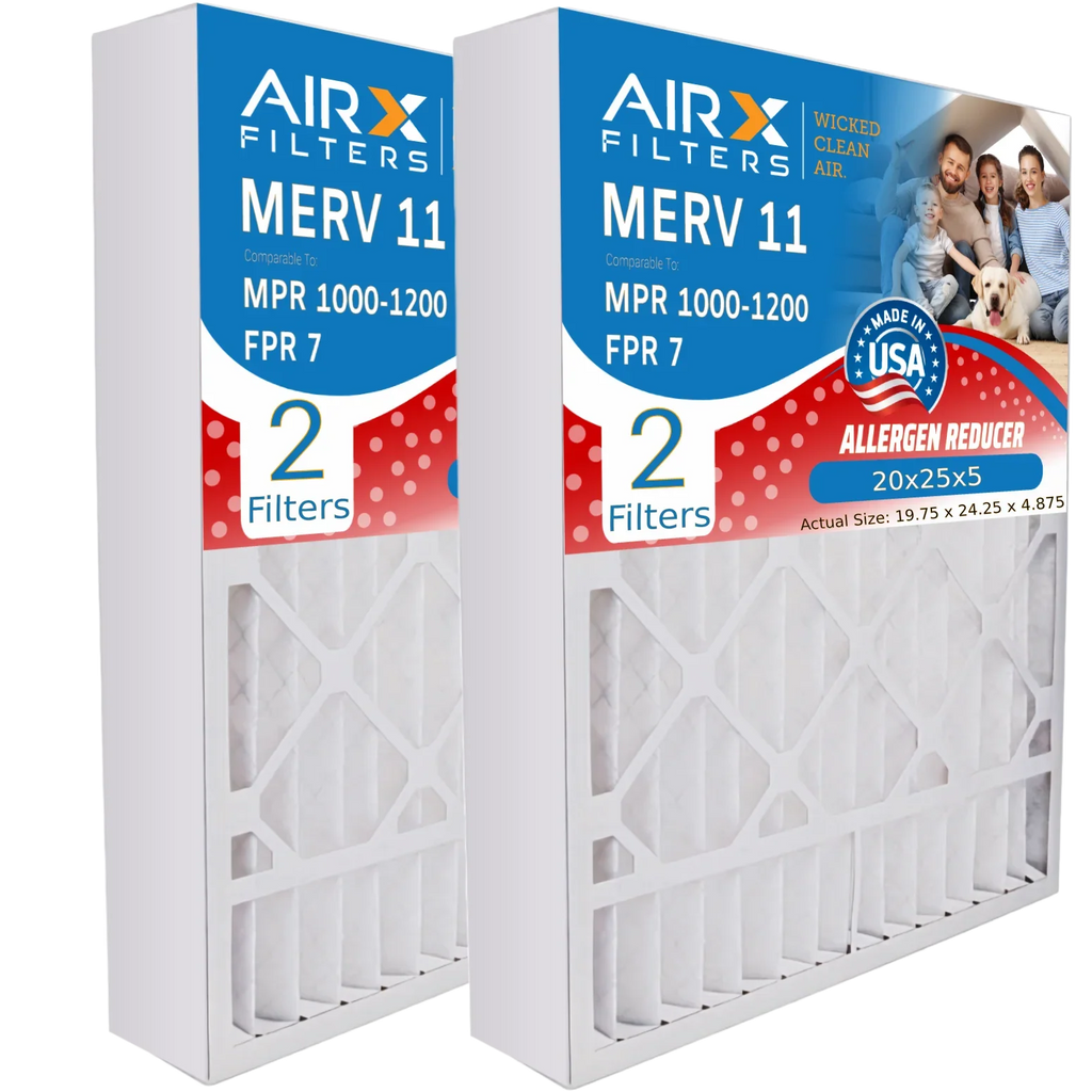 20x25x5 20x25x5 MPR & MERV USA Filter 7 Comparable AIRX 2 CLEAN Filter by with FPR 4501 AIR. Pack 1200 Premium 1000, Air 11 Compatible Furnace ReservePro to Made MPR FILTERS WICKED