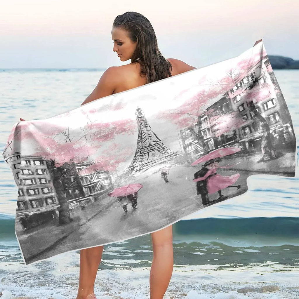 Thin Pool Bestwell Tower Free Blanket, Sand Microfiber Shower Bath Eiffel Paris 30”X60” Dry Lightweight Towel Romantic Oversized Towel Towel Multipurpose Towel, Quick Beach Swim Yoga