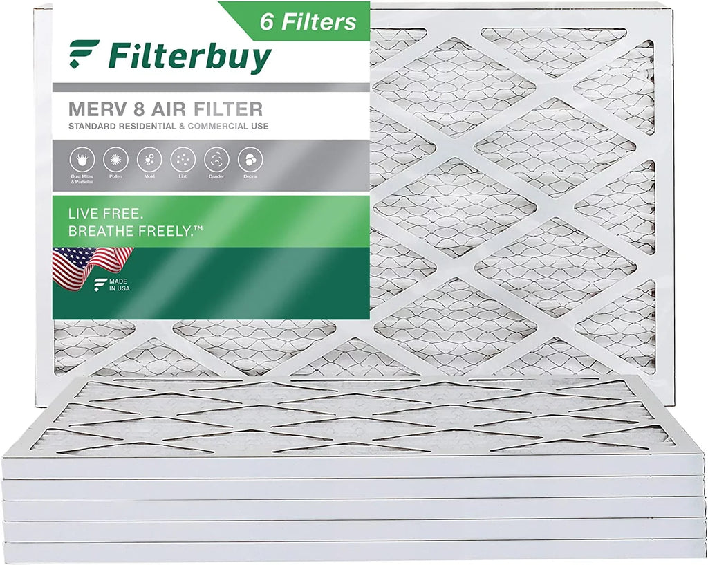 Pleated 8 (6-Pack) HVAC Filters Air Filterbuy 12x27x1 AC MERV Furnace