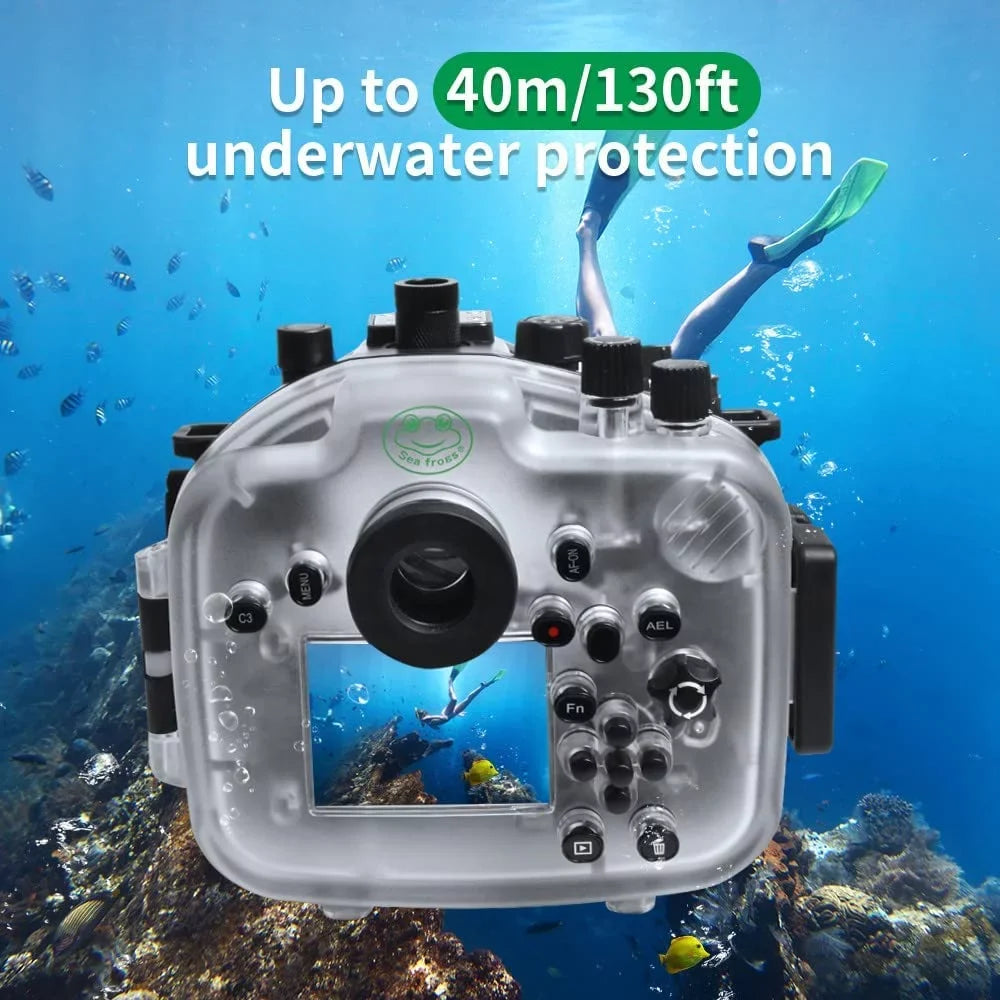 Sony 24mm F4 F1.4 F1.8 Seafrogs 16-35mm Camera A7R F1.8 F4 with 24-70mm for 28-70mm Sony GM Housing 85mm 50mm Compatible Underwater Lens-Black IV 40M/130FT