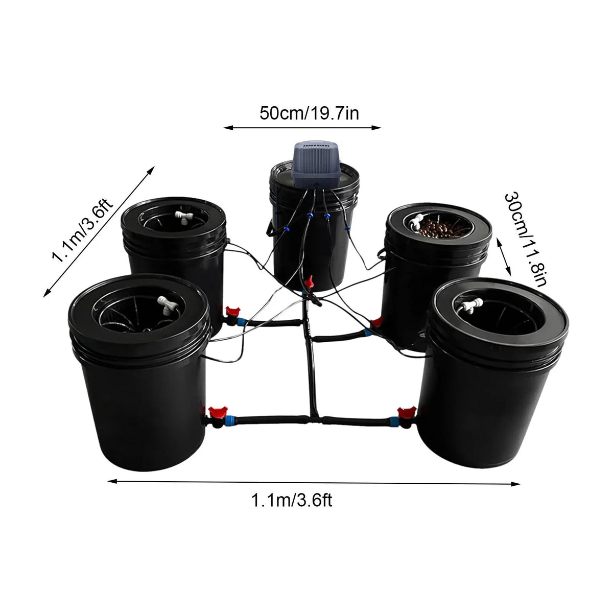 Hydroponic System Growing Hydroponics Hydroponics Gardening System Gallon Vegetables Bucket Miumaeov System for 5 Kit System Growing