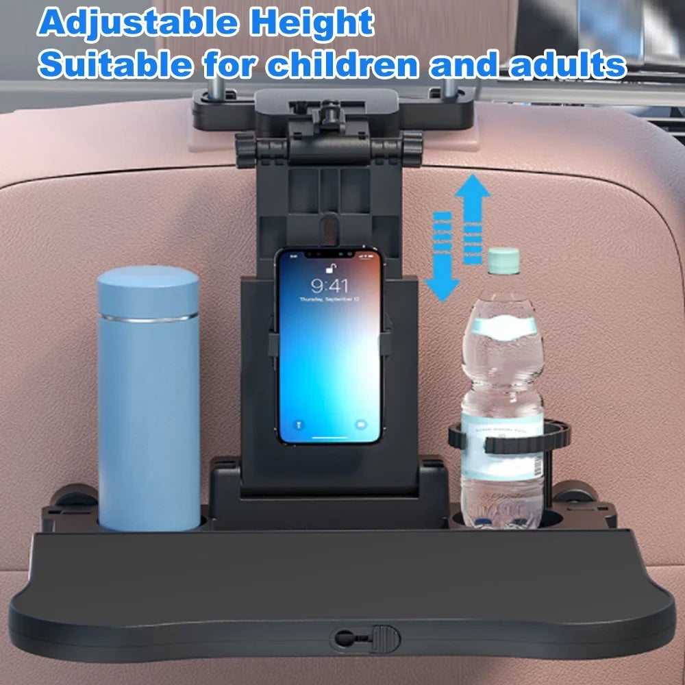 Writing, Table Car Working, Multifunctional Eating Phone with Food Car Dcenta Seat for Tray, Table Holder Travel Car Adjustable Black Back Foldable Seat