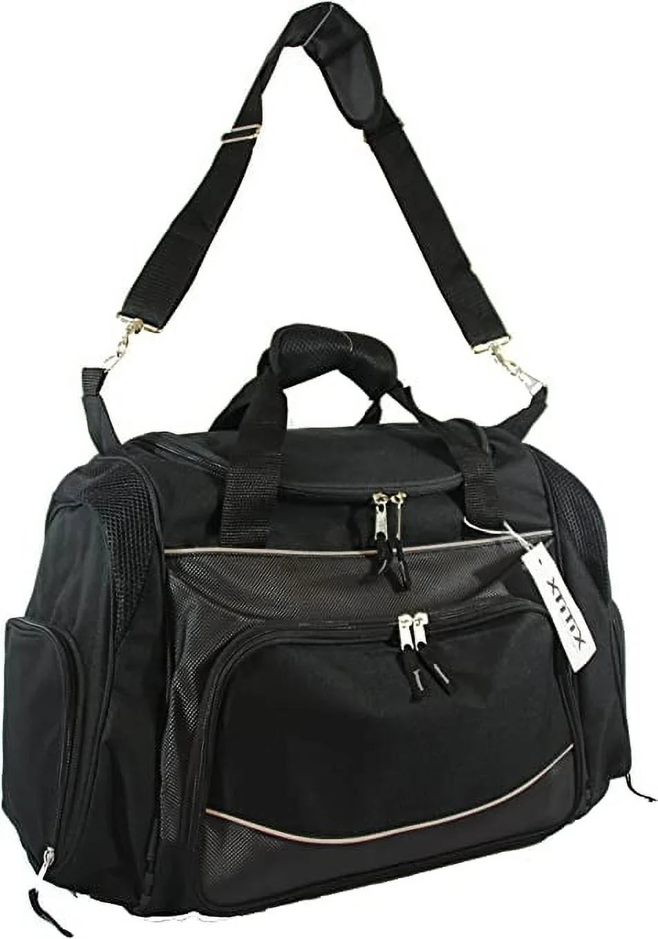 Xtitix Bag with Poly Duffel Shoe Travel Golfer Luxury Sport Gym Storage, Black