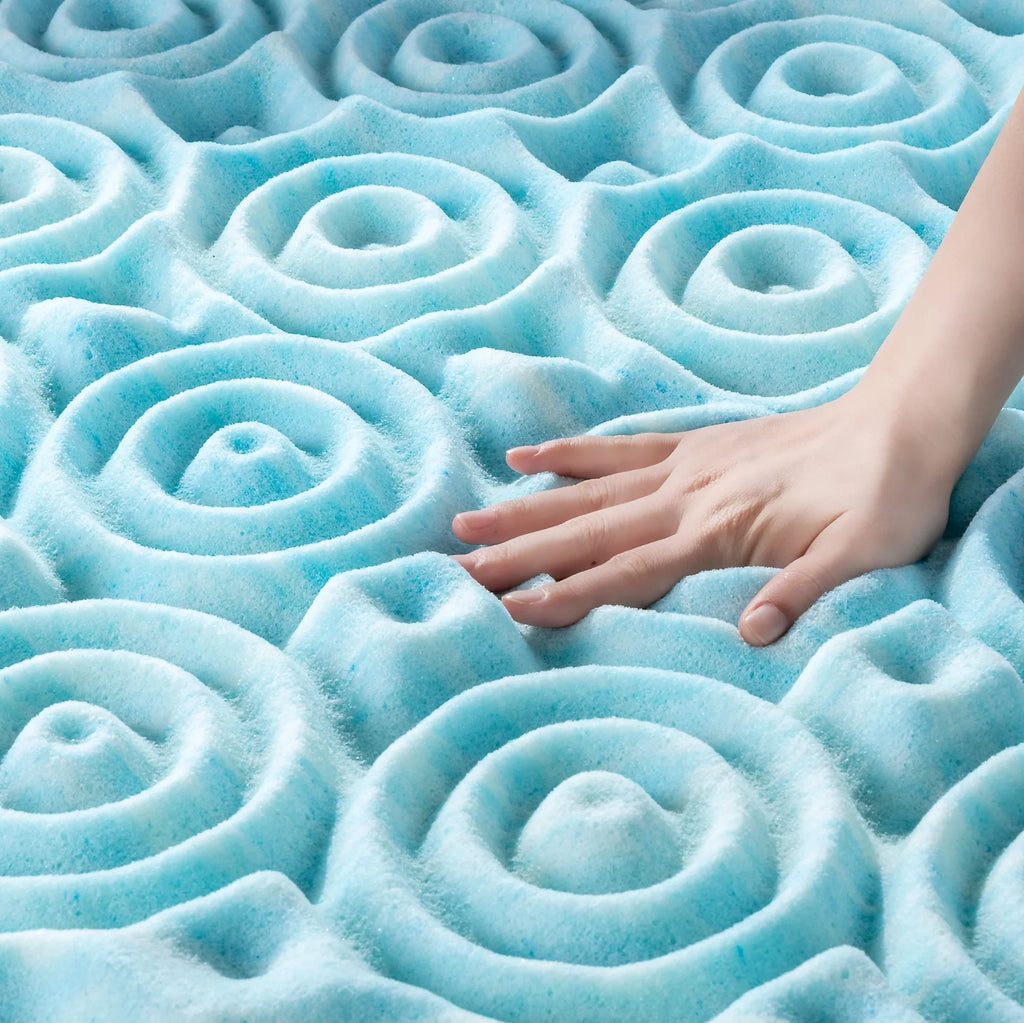 Topper, Foam Cooling Green Tea by 2" Mattress Sensations Support Memory Zoned Spa Gel Full Zinus