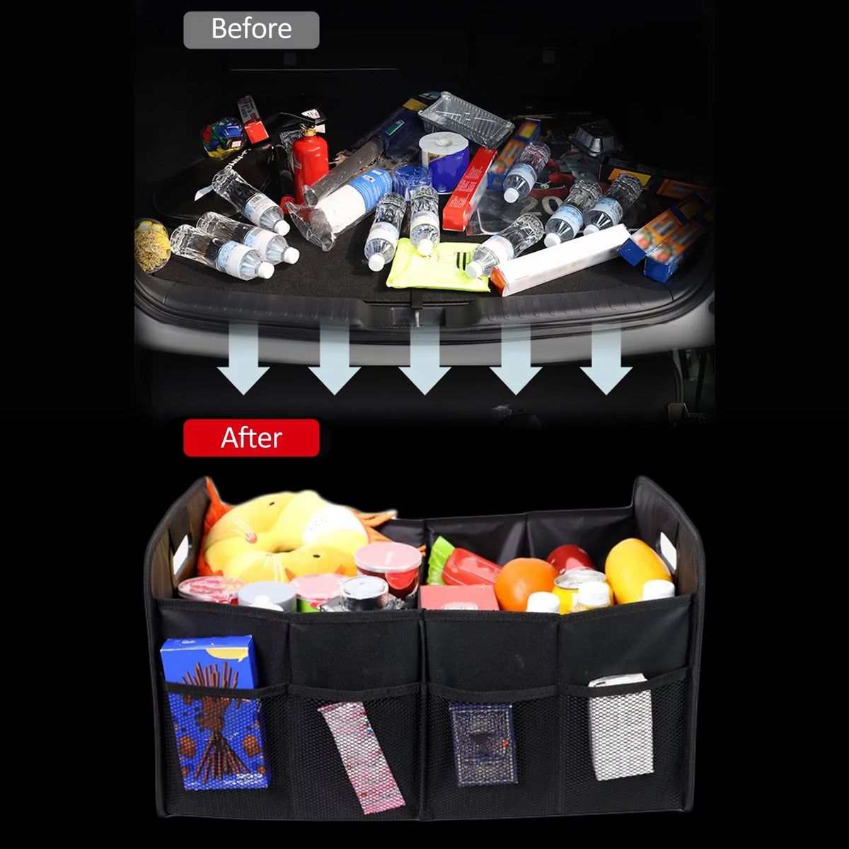Automotive Car Organizer Folding Car Storage moobody Organizer Oxford Cloth 55L Cargo Box Trunk Car Trunk Box Storage