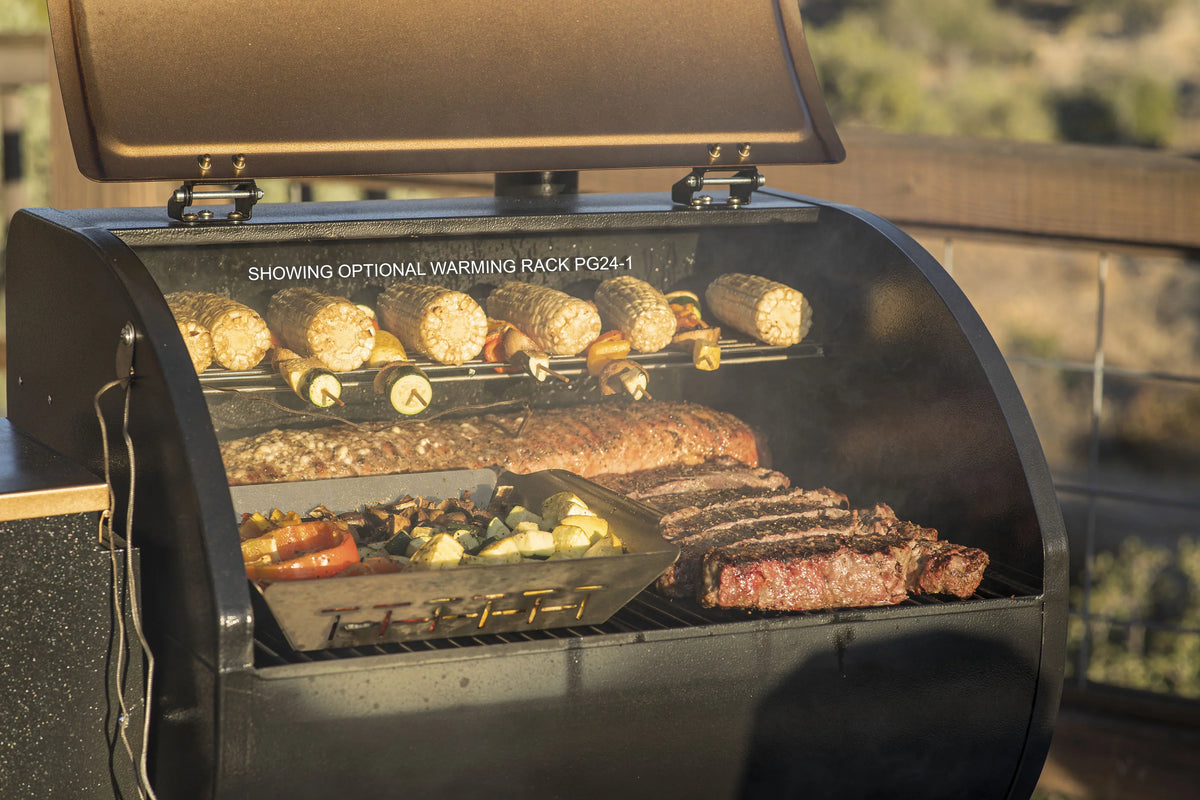 Smoke - Camp Ash Patented PID Smoker Controller Pellet Feature, Cleanout with Chef Grill Temperature 10 Bronze PG24STXB Settings,
