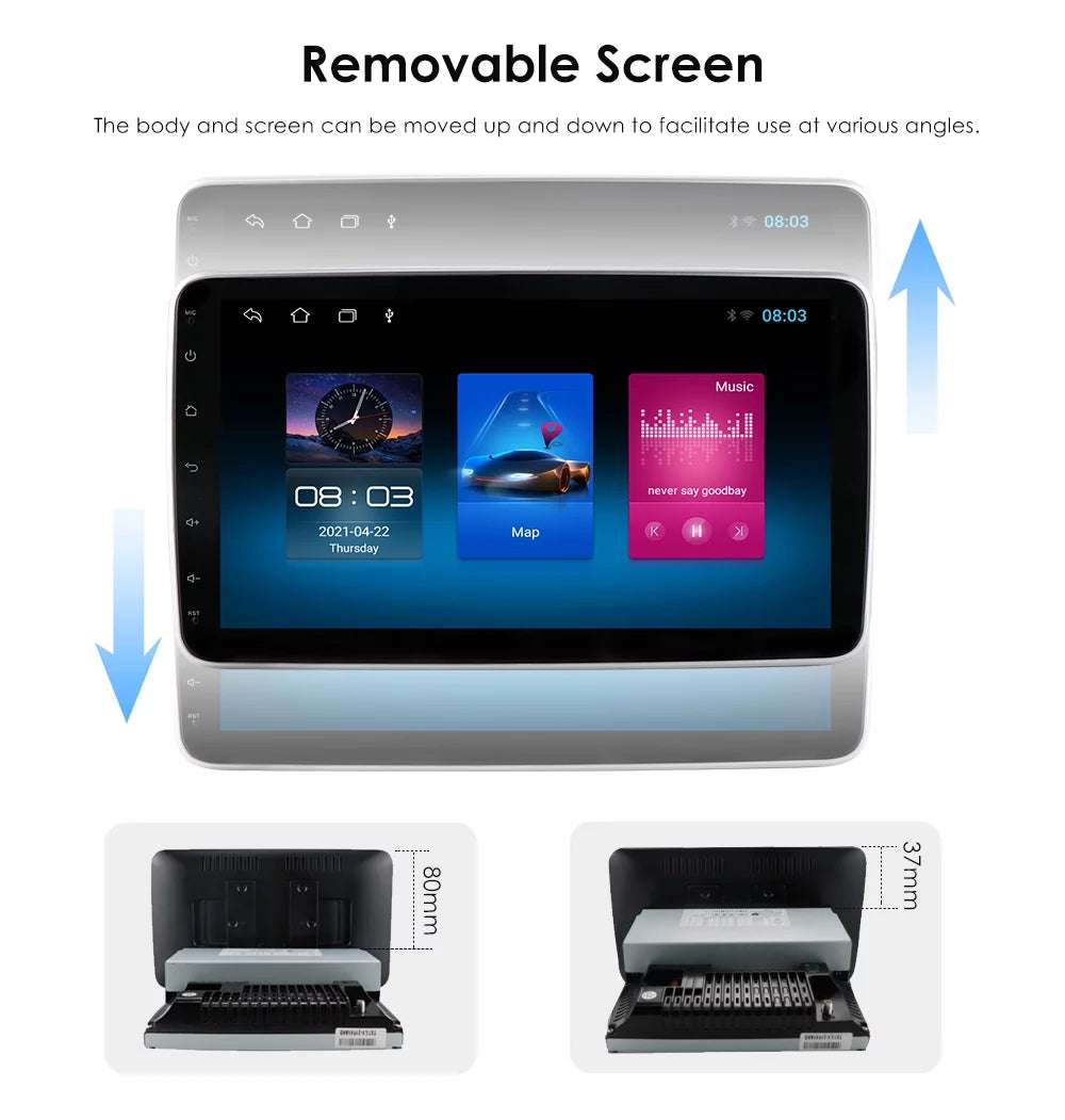 Wifi Car Android Stereo Screen Hizpo Apple Carplay& Radio 10.1'' Navigation With Auto Touch 10 GPS DIN Single 1 Bluetooth Android Rotatable
