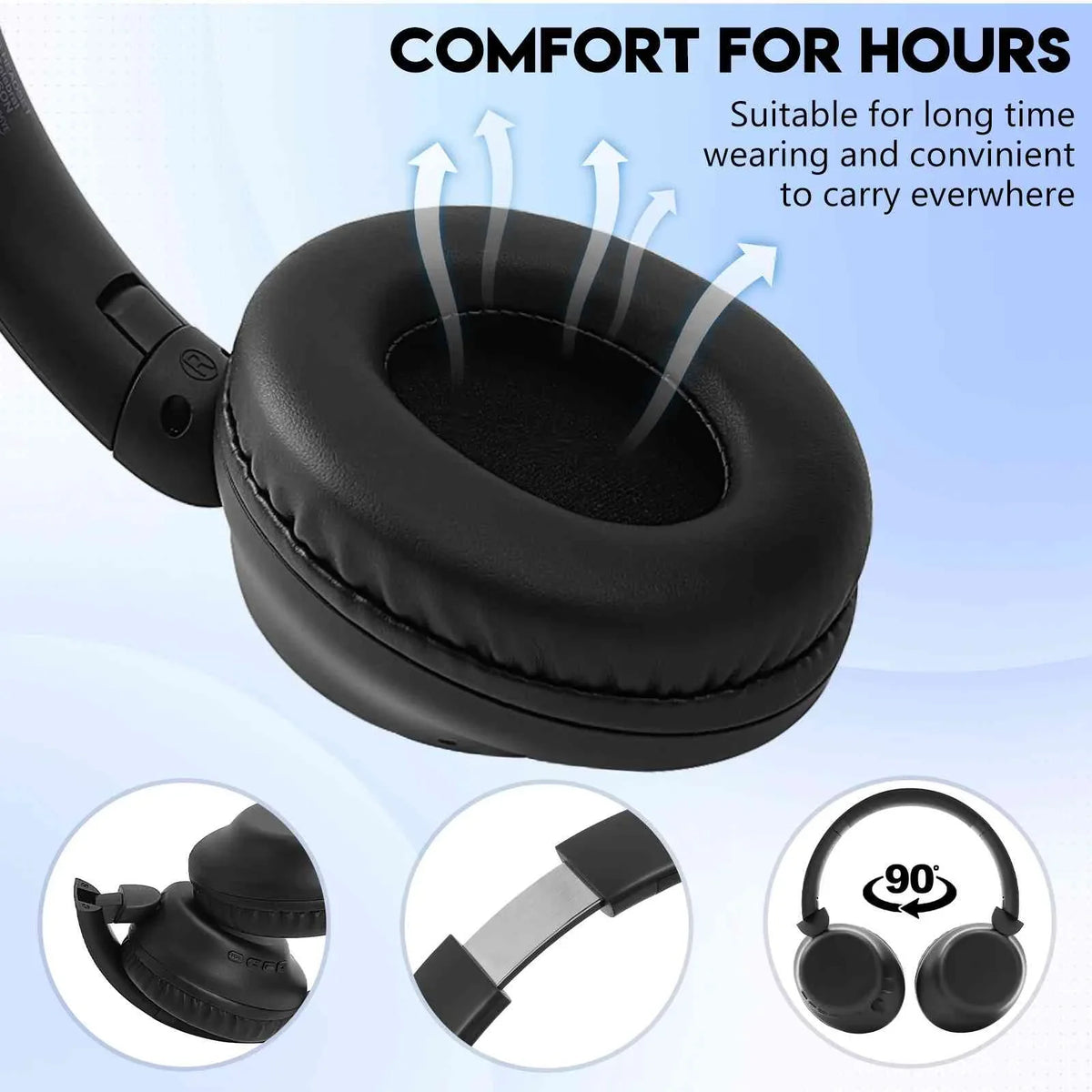 The UrbanX QMobile Headphones Wireless Bluetooth Call Phone Audio, Comfort for Stereo Over Bass, X2 High with Deep with Superior Earphones Mic Energy Support Ear Resolution UX35