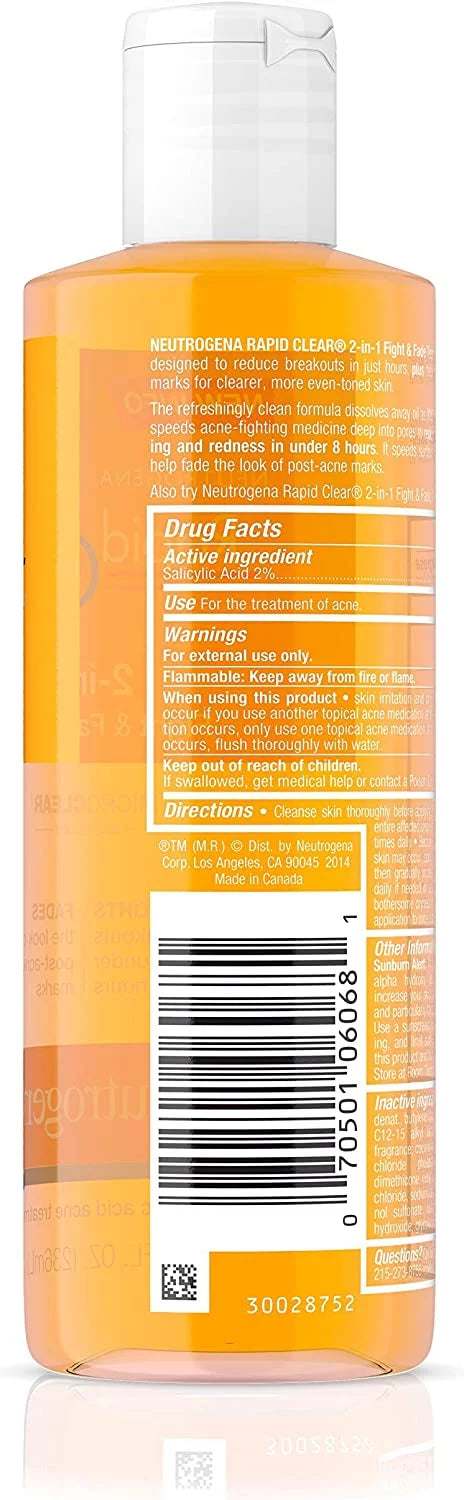 of (Pack 8 Neutrogena Fade 2) 2-in-1 Toner & Clear Fight oz Rapid