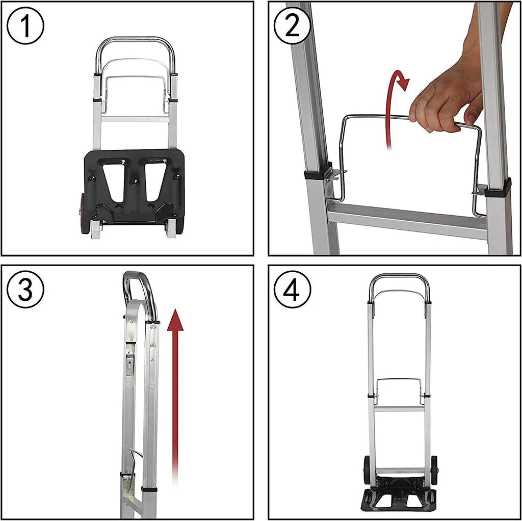 Travel, and Aluminum Cart Truck Handle Compact or Trolley Industrial Foldable Rubber Luggage Shopping Telescoping Portable Heavy Hand for Duty Wheels with