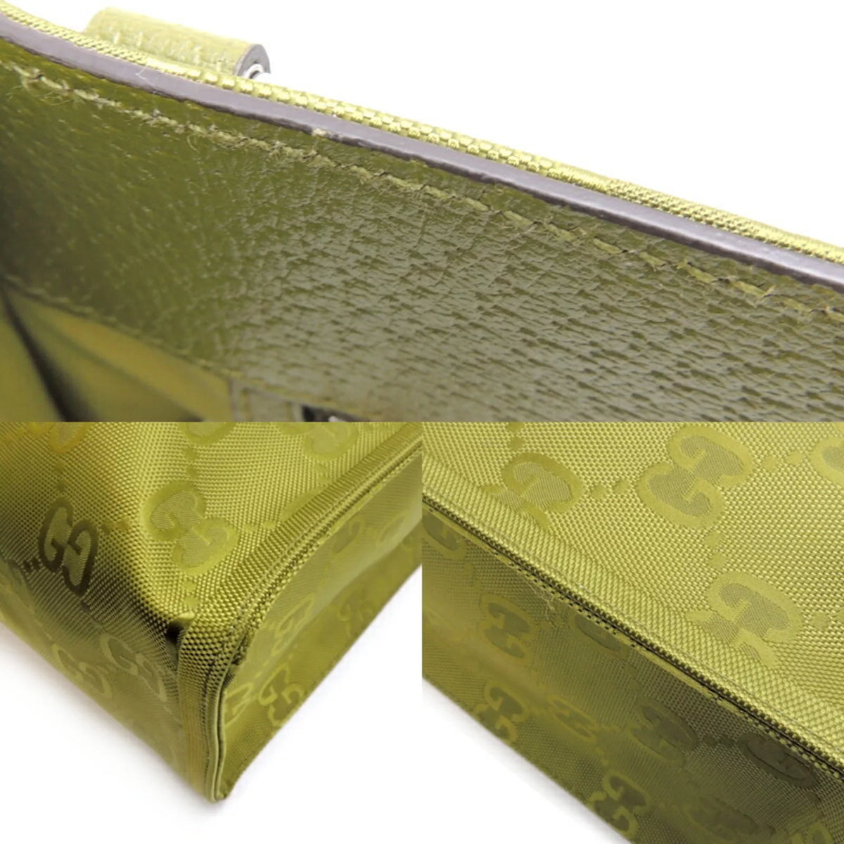 (Day Forest Ladies 696043 Nylon Off Recycled Bag The (Good) Lining Green Gucci Pre-Owned Tote Only) Grid Medium GG