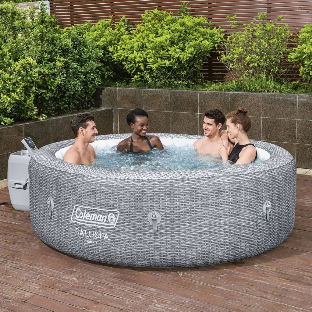 Bestway Hot Pool SaluSpa of 4 Seat Coleman AirJet Sicily Tub Spa & w/Set