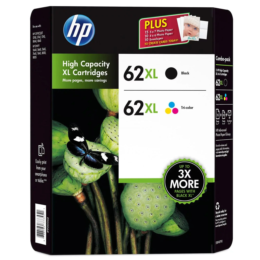 Ink Combo Cartridge 62XL HP Black & Color Ink