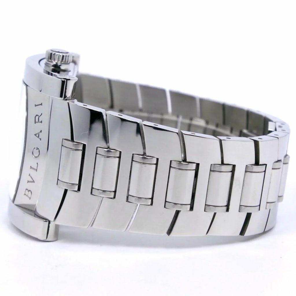 AA48S Ashoma Stainless Pre-Owned Watch Bvlgari Navy (Good) Silver Steel Men's Automatic Dial