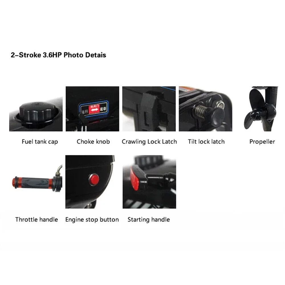 Motor Shaft Stroke Short Boat Motor Engine Cooling 2 Outboard Fishng Water 3.6HP TOOL1SHOoo