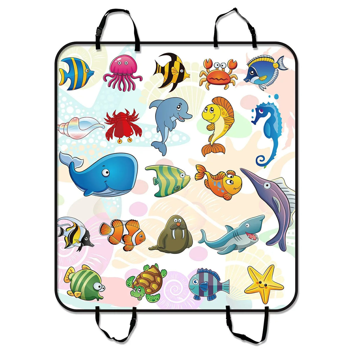 Crab Starfish Seat Pet Fish and For Mat Cargo SUV Dog inches Hammock 54x60 Sealife Cars Car Trunk Car Cover Cartoon Octopus Shark Mat GCKG Mat Seat Trucks