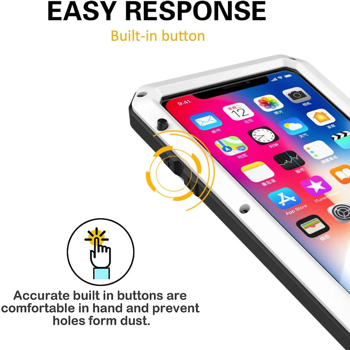 Travel (Silver) Duty Grade and Shockproof Plus Resistant Rugged Gorilla Military Metal 6 Outdoor Case Protection, iPhone Glass Aluminum Scratch Heavy