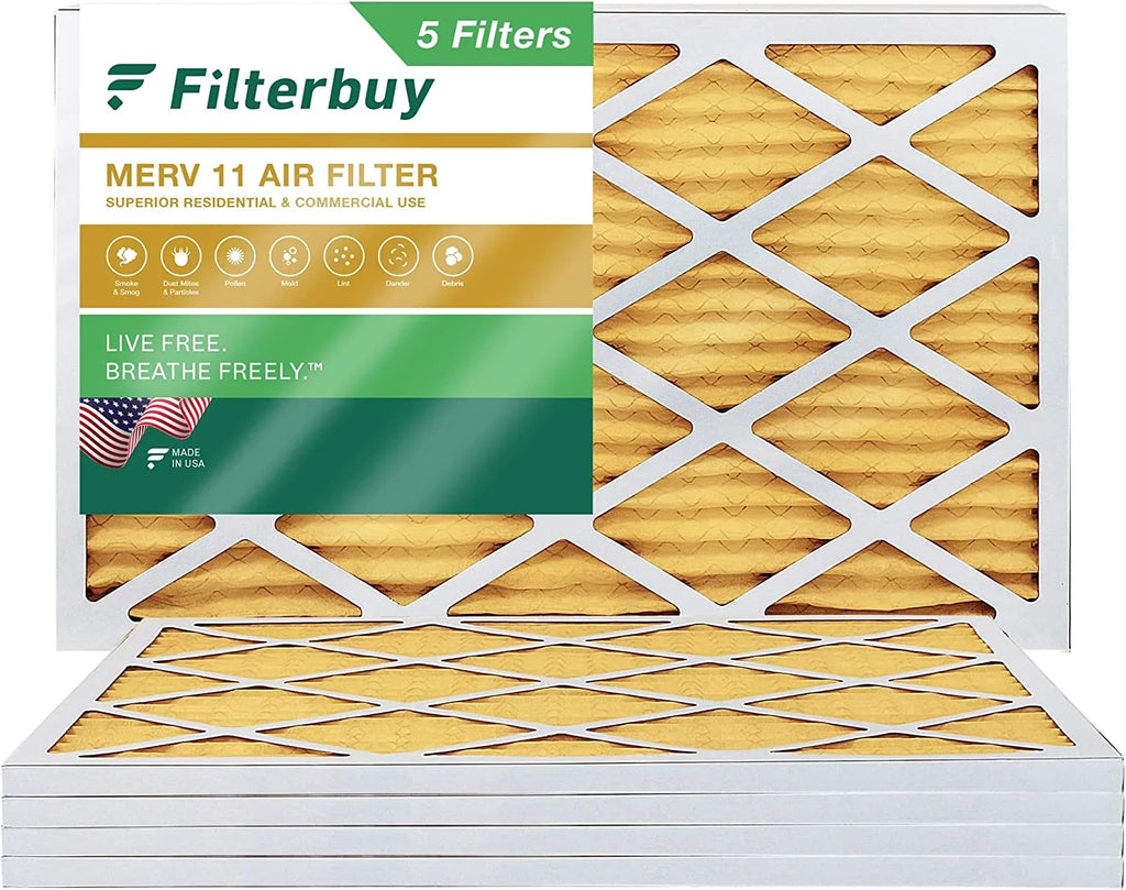 Air Filterbuy 11 AC (5-Pack) MERV 16x24x1 Furnace Pleated Filters HVAC