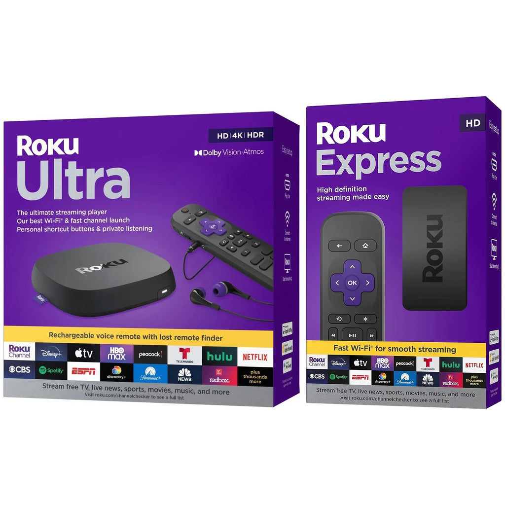 Bundle Roku Vision Streaming and Pro Device Express Remote 4K/HDR/Dolby Voice HD Ultra Roku with