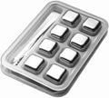 Stainless Tonic Party Rocks Reusable Pieces,Color:Square) Whisky Men Gin Women(Size:8 Cooling Chilling Steel Drinks Ice Metal Wine Stones Scotch Cube for Whisky