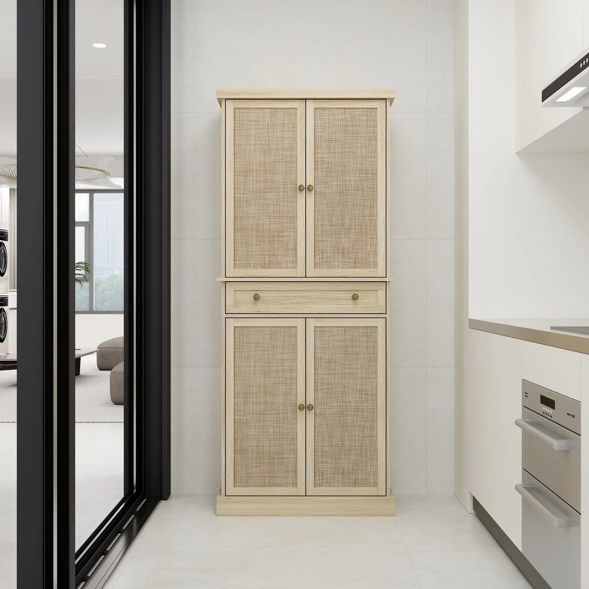 Inner Cabinet Drawer, Shelves, with with Storage 4 1 4 Door Adjustable Cabinet