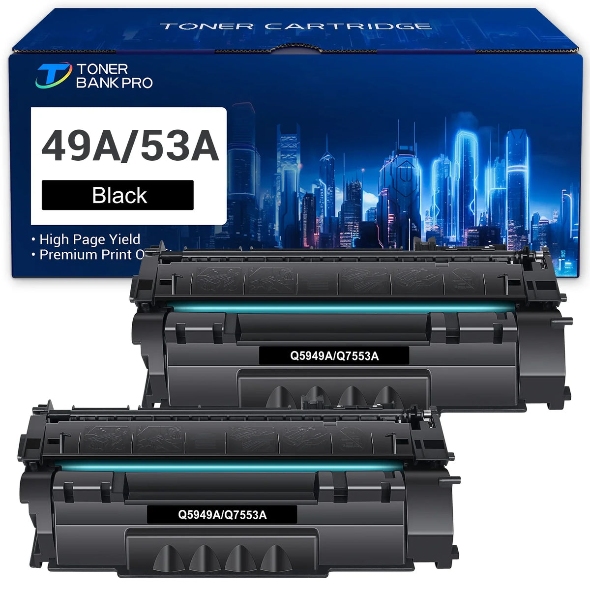 Toner P2015dn for Yield HP for 49A Black 49A 53A LaserJet 3390 1320 Cartridges Ink 53A 1320N Q5949A Q5949X Compatible 1320TN Printer 1320NW 49X 2-Pack P2015 High Q7553A HP