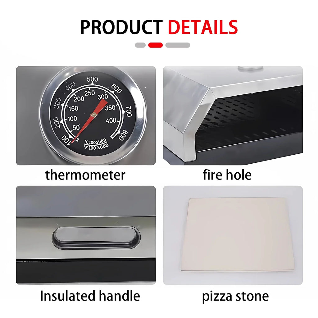 BBQ Handles, & Pizza Oven Charcoal Top Carry BBQ Oven, Fits Home-made Any Pizza Easy Pizza Gas On Portable Grill, Oven, Grill