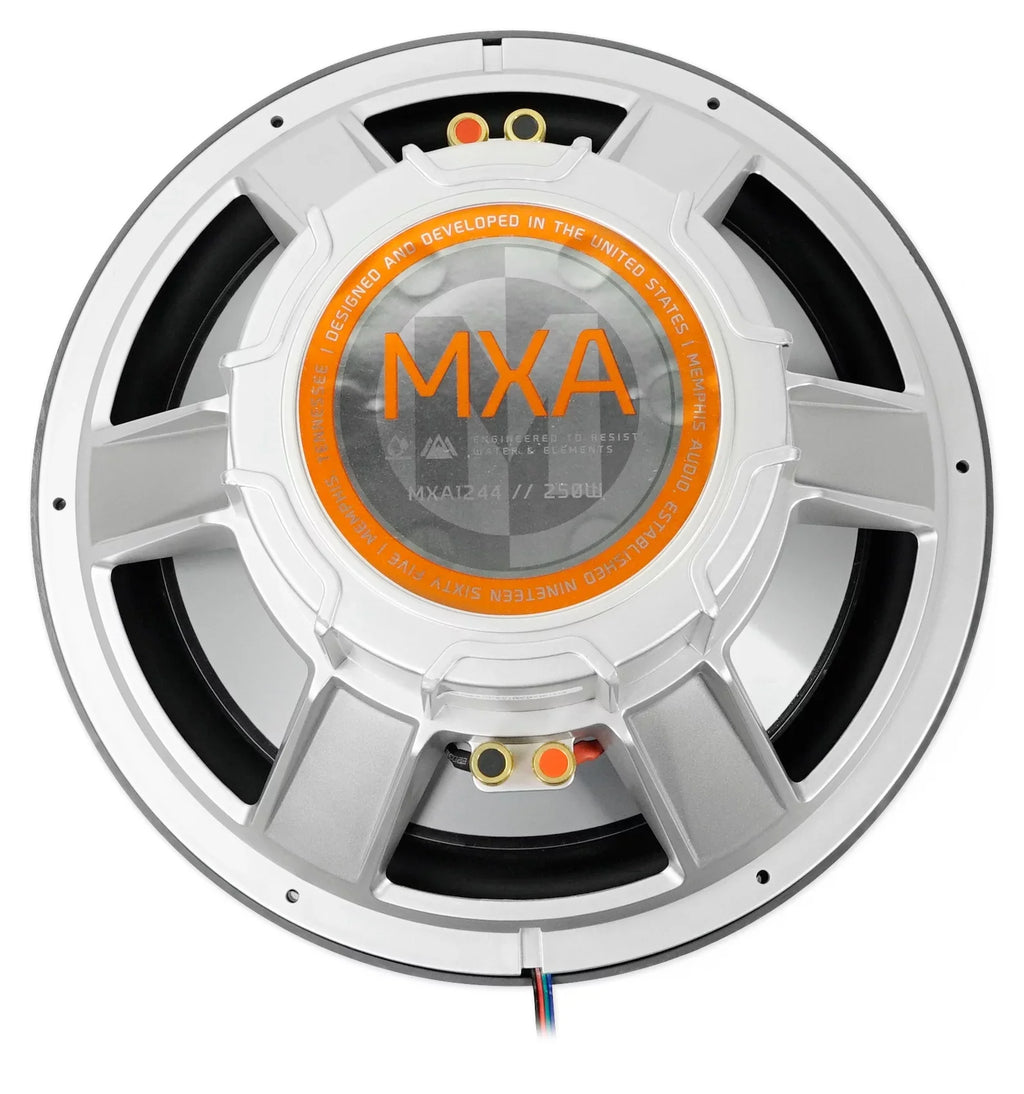 Memphis Marine LED Watt Audio Boat Sub 12" 500 Dual MXA1244 Subwoofer 4-Ohm