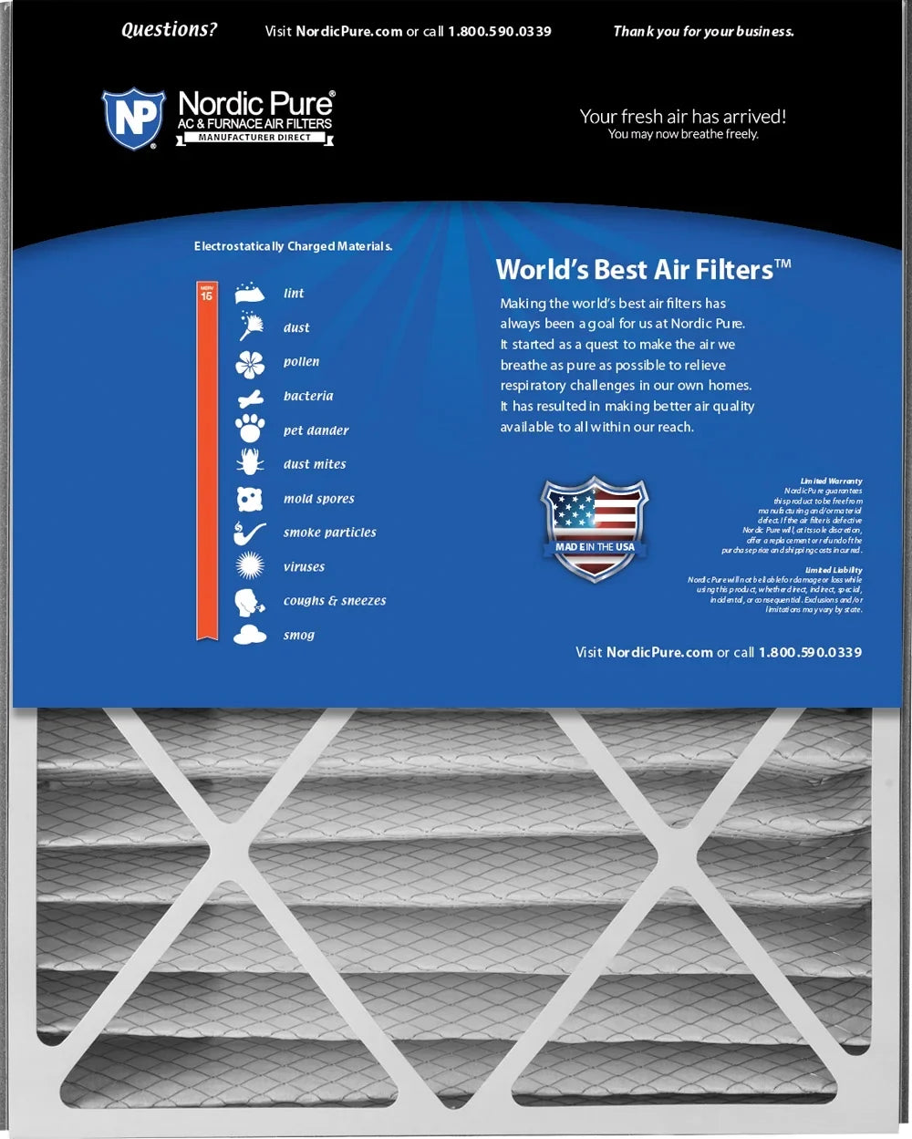 Pack 15 1 Filter 266649-102 Replacement Air Air (4 Bear 7/8) 20x25x5 MERV