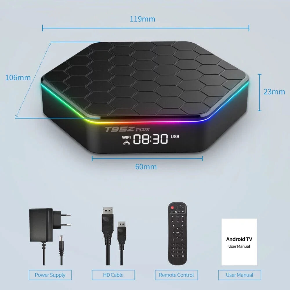 JahyShow Plus 12.0, Player, - 4+128G HD Upgraded TV 6K Stream Android Smart T95Z Box