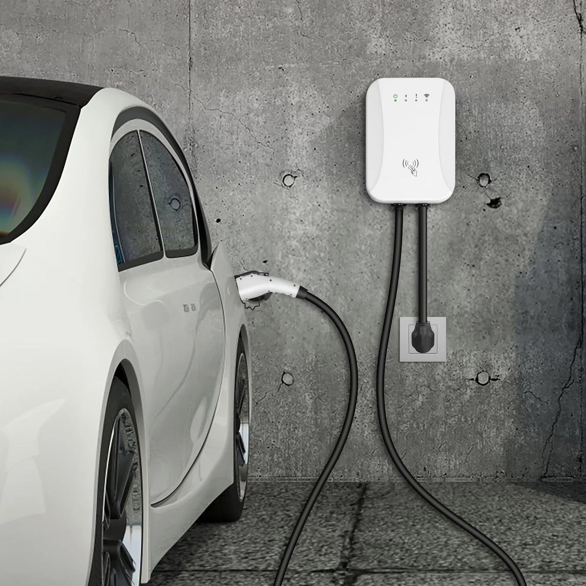 Volt EV Car Portable Amp, Standard SAE Station (40 Charging Indoor/Outdoor ) NEMA 14-50 J1772 NEMA Vehicle ft Level 25 Charger Charging Charger with 2 Plug Cable, 240 Electric 14-50