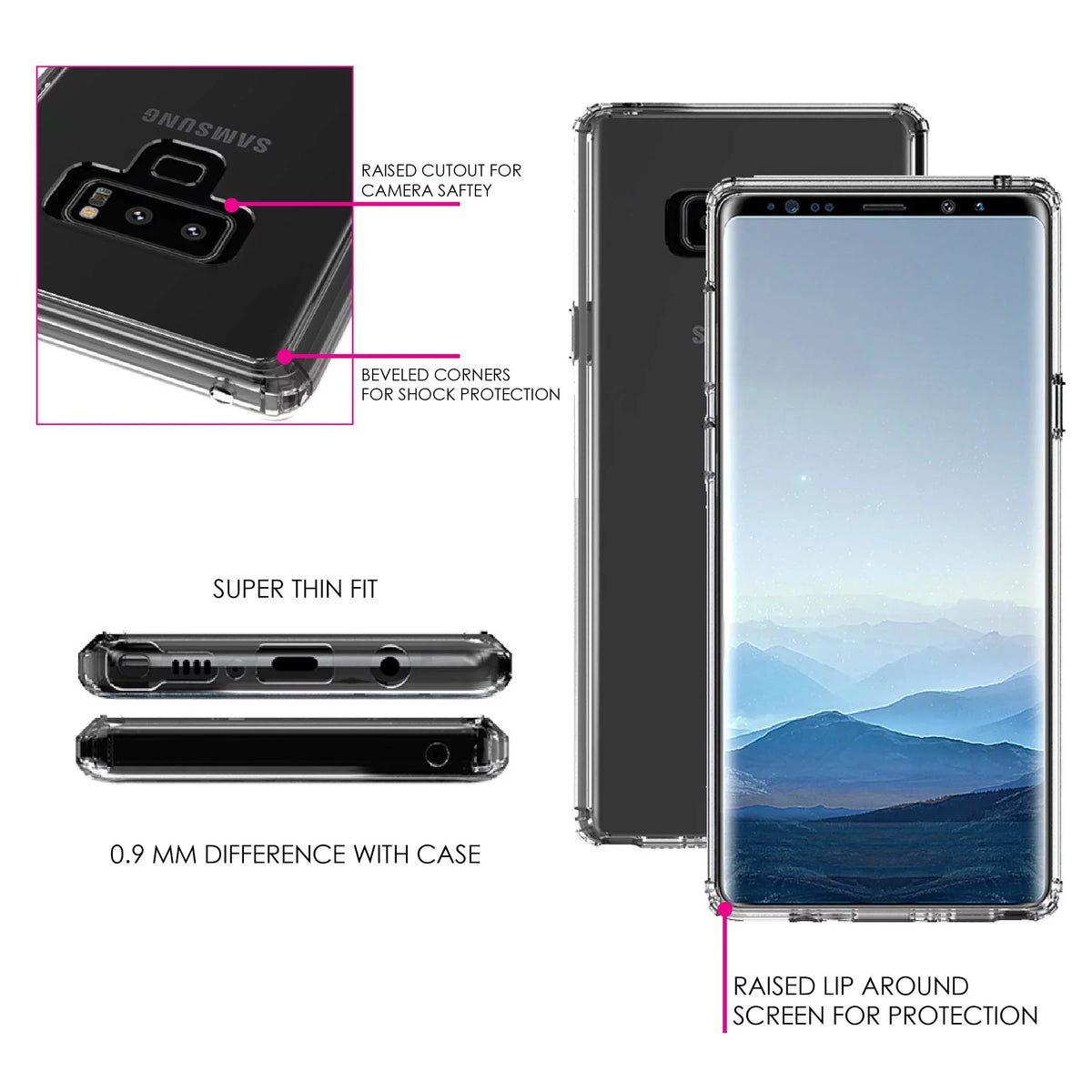 Acrylic Hybrid - Love Note 9 for DistinctInk Samsung Tempered Clear Shockproof - Cross Back, Glass - Leaves & Hope Faith, Bumper, Galaxy Screen & Protector TPU Case