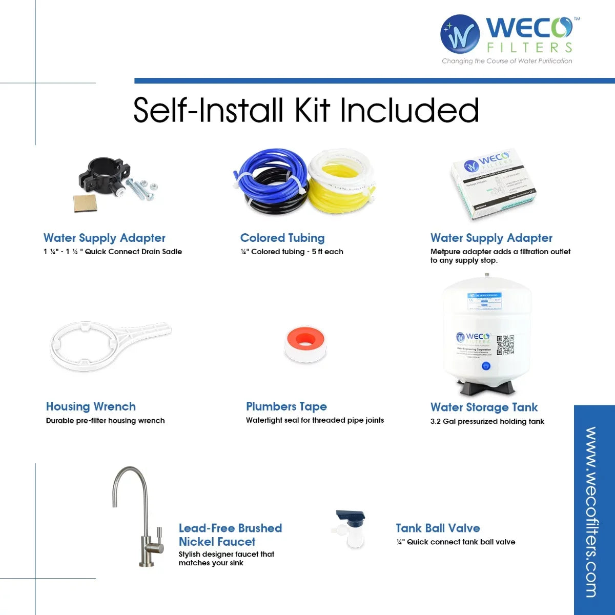 System Reverse Filtration Water WECO Osmosis VGRO-36 Efficiency High Drinking