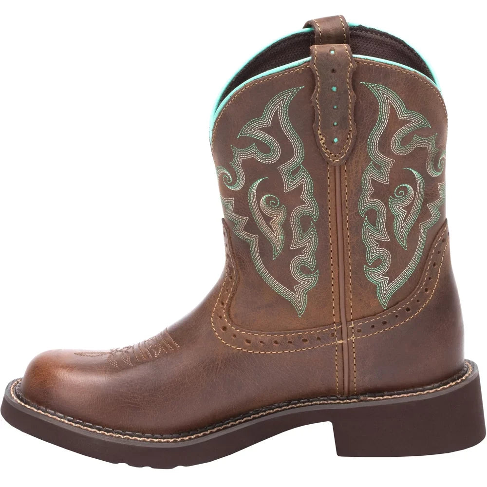 Boots Mid Heel Round Calf Toe Casual Justin 1-2" Low Gemma Boots Womens