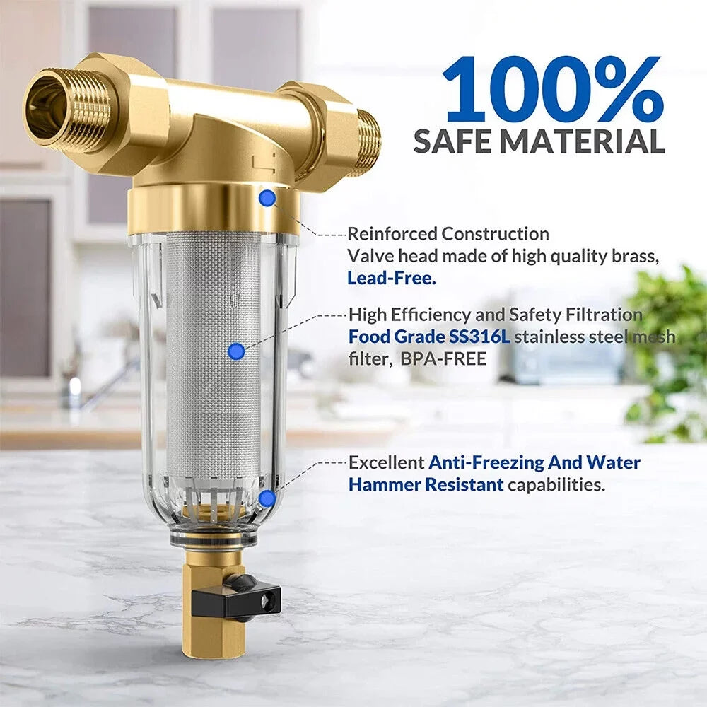 Micron Spin 50 Sediment Filter 2X Pre-Filter System/whole Water House Down Water