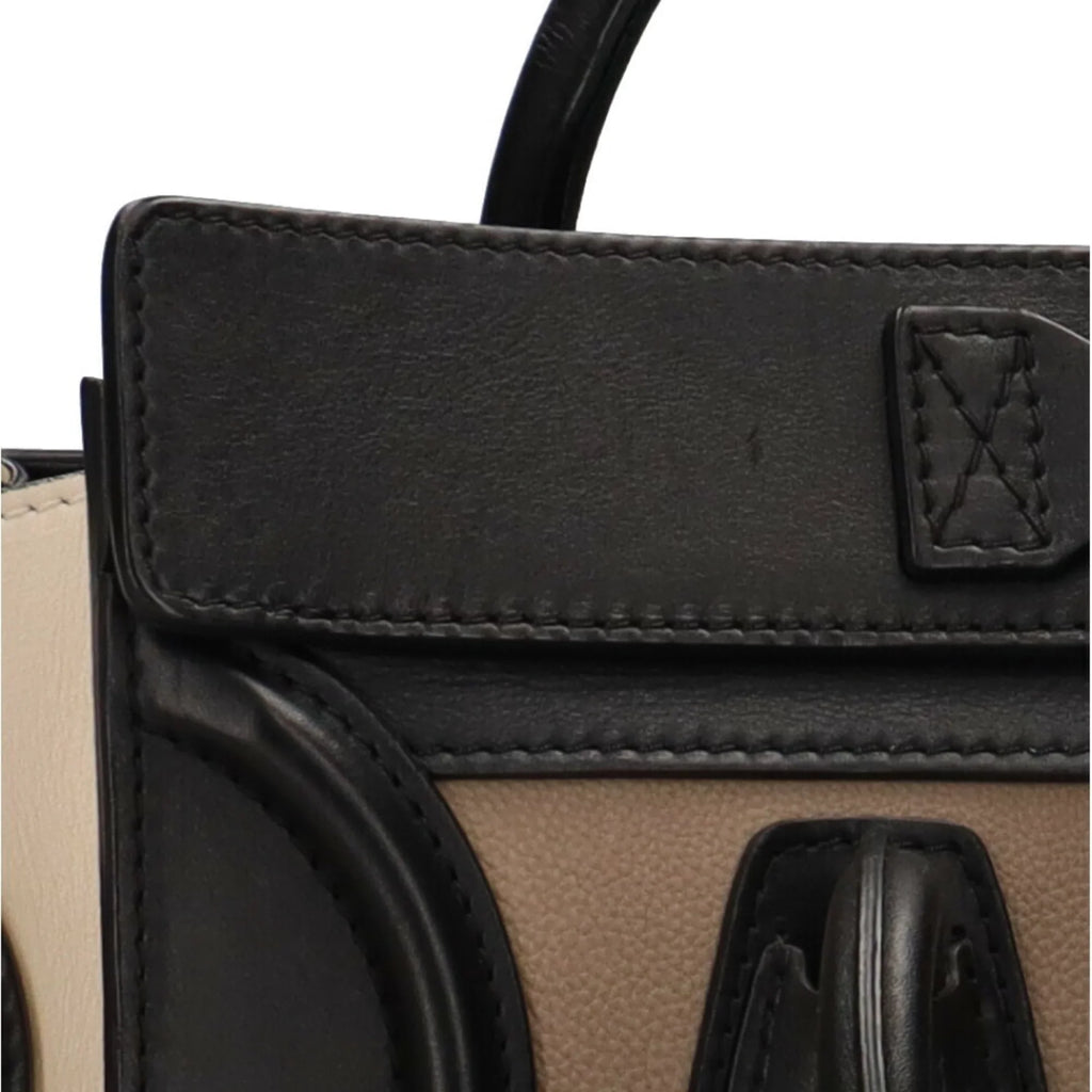 Luggage Celine Beige Micro (Good) Pre-Owned Handbag Leather Shopper Ladies