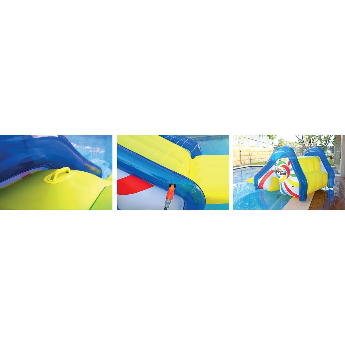 Northlight Yellow Blue Side Pool and Attached Slide an 98-Inches Sprayer, With
