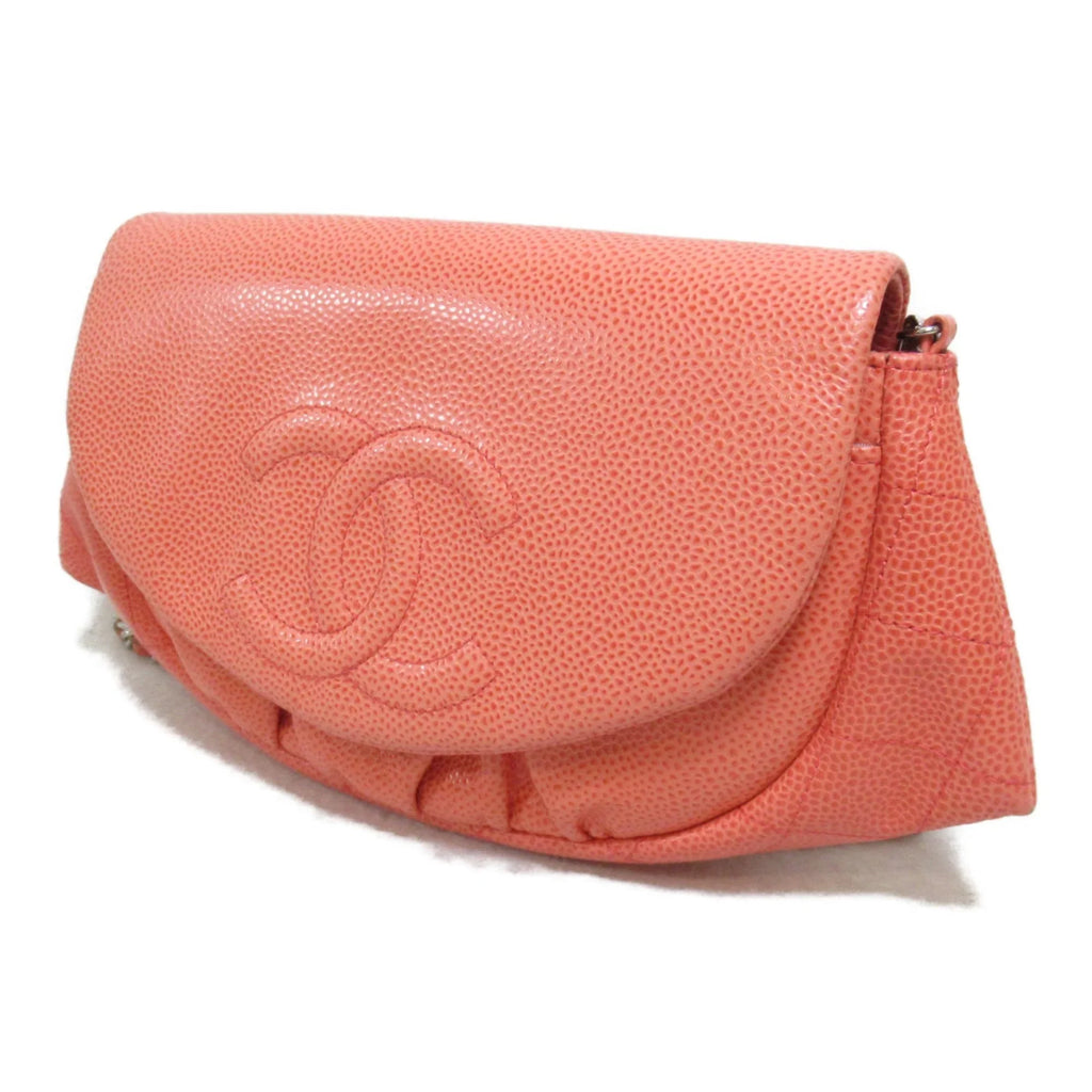 (Grained Caviar Pink (Good) CHANEL Skin Chain Calf) wallet Pre-Owned