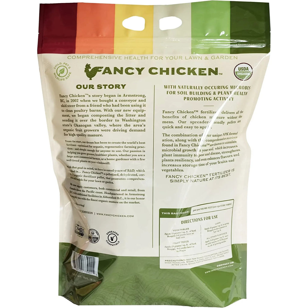 Plant Garden, Food 15 Organic, Pelleted and LB All-Purpose 4-2.5-2 USDA Chicken Manure Lawn Chicken for Organic Fancy