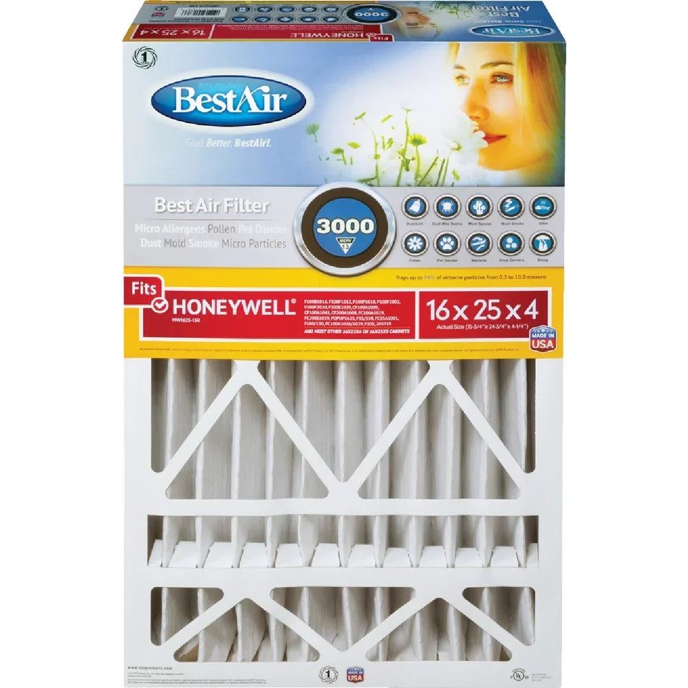 25 x PK, Filter x In. BestAir 1 In. Honeywell Deep In. Pleat Furnace 4 16 MERV 13