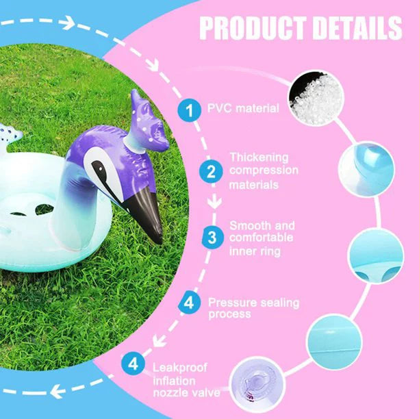 Beach Fun Inches Raft 48 Inflatable Peacock Water Swimming Pool Decorative Lounge Valves Party with Ionale for Summer Kids Glitter Fast Designed Toys Game