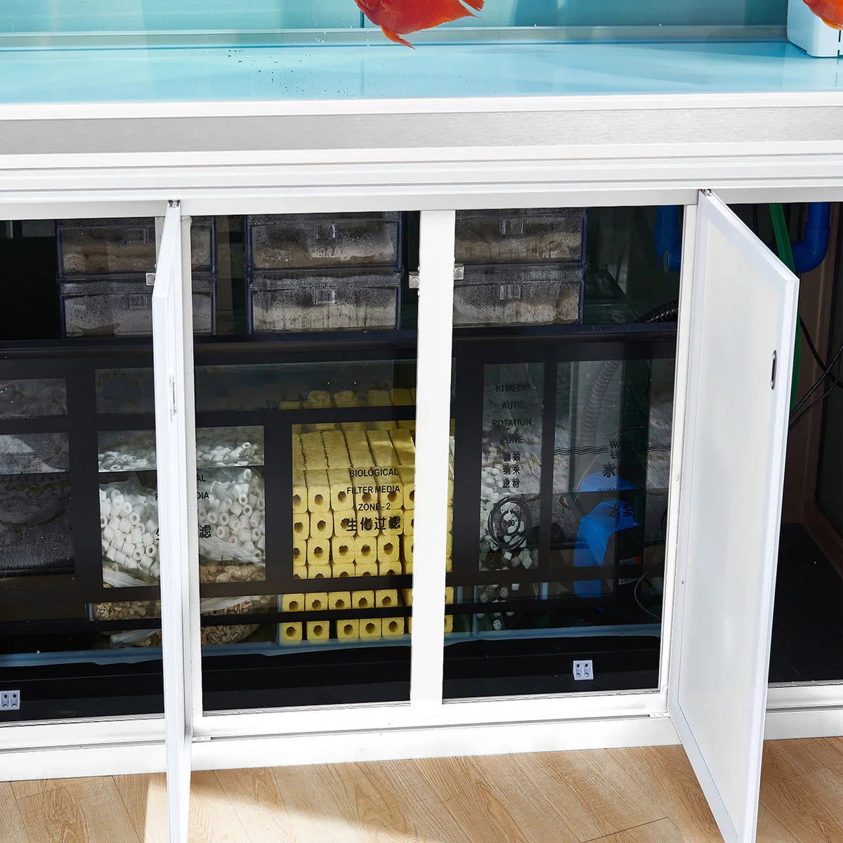 All-in-one White Aquarium Gallon Tempered and 235 Aqua Dream Silver Glass