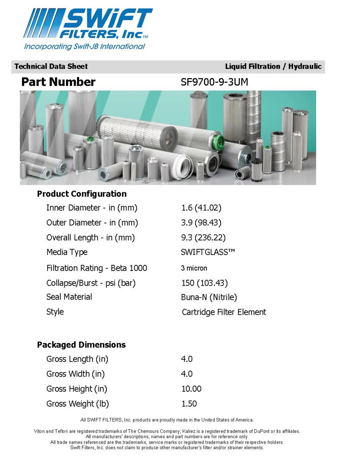 Direct 3 Micron FLEETGUARD Microglass for Cartridge Element Interchange Filter HF6109