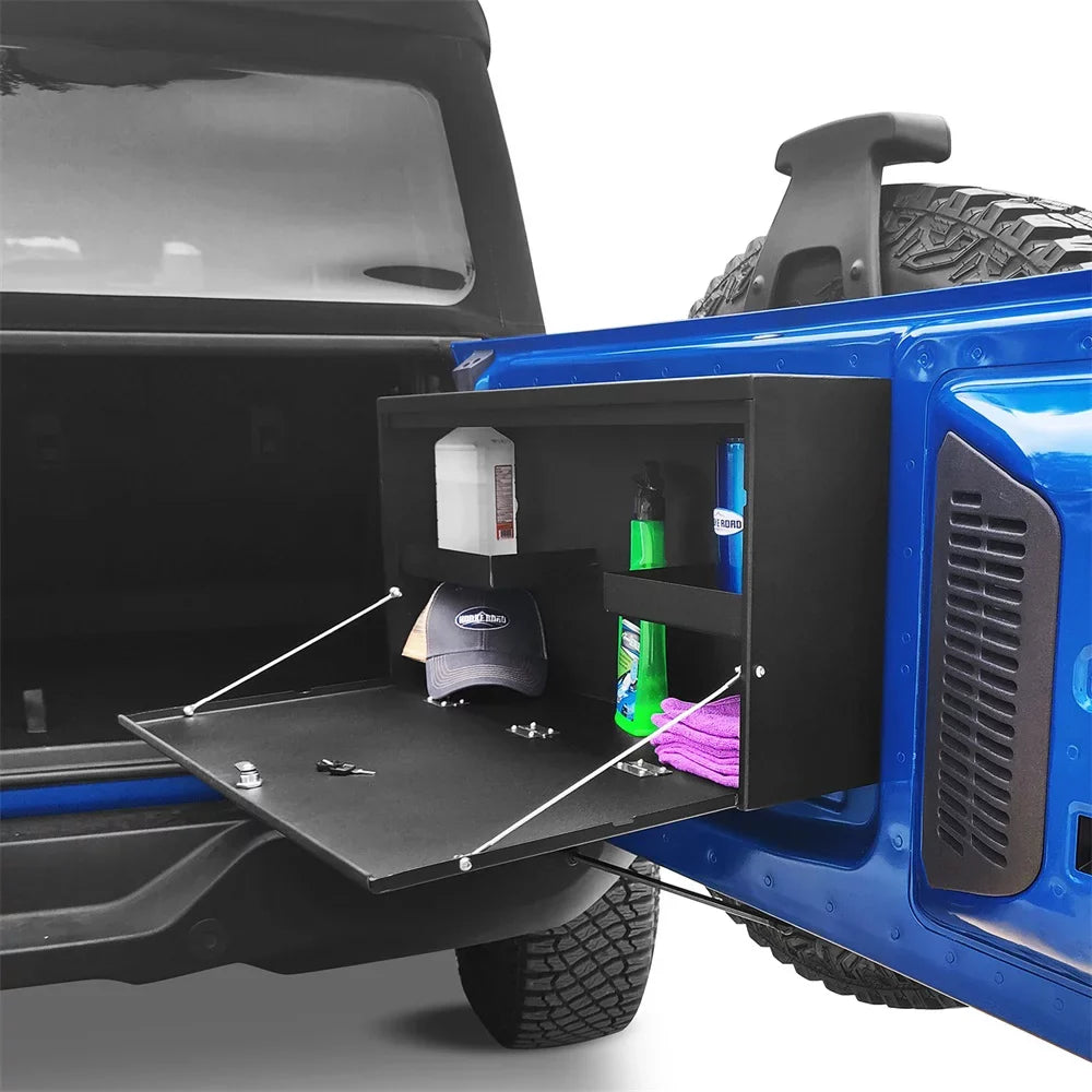Folding Lockable 2021-2023 Fit Storage Tailgate Black Box Table Road Ford Steel Bronco Hooke