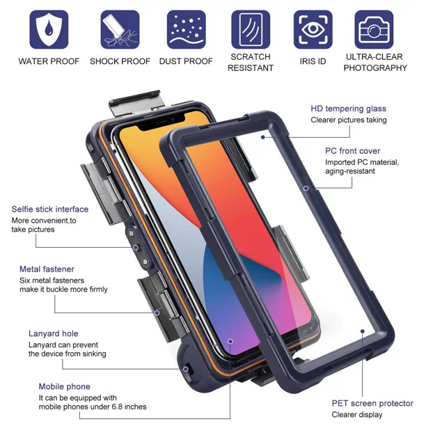 Housing Diving Waterproof Up Camon Inch 6.9 [15m/50ft] Surfing Underwater Lanyard to for all UrbanX Protective Video 17 And Photo Swimming Snorkeling with Phones LCD Tecno Professional Case