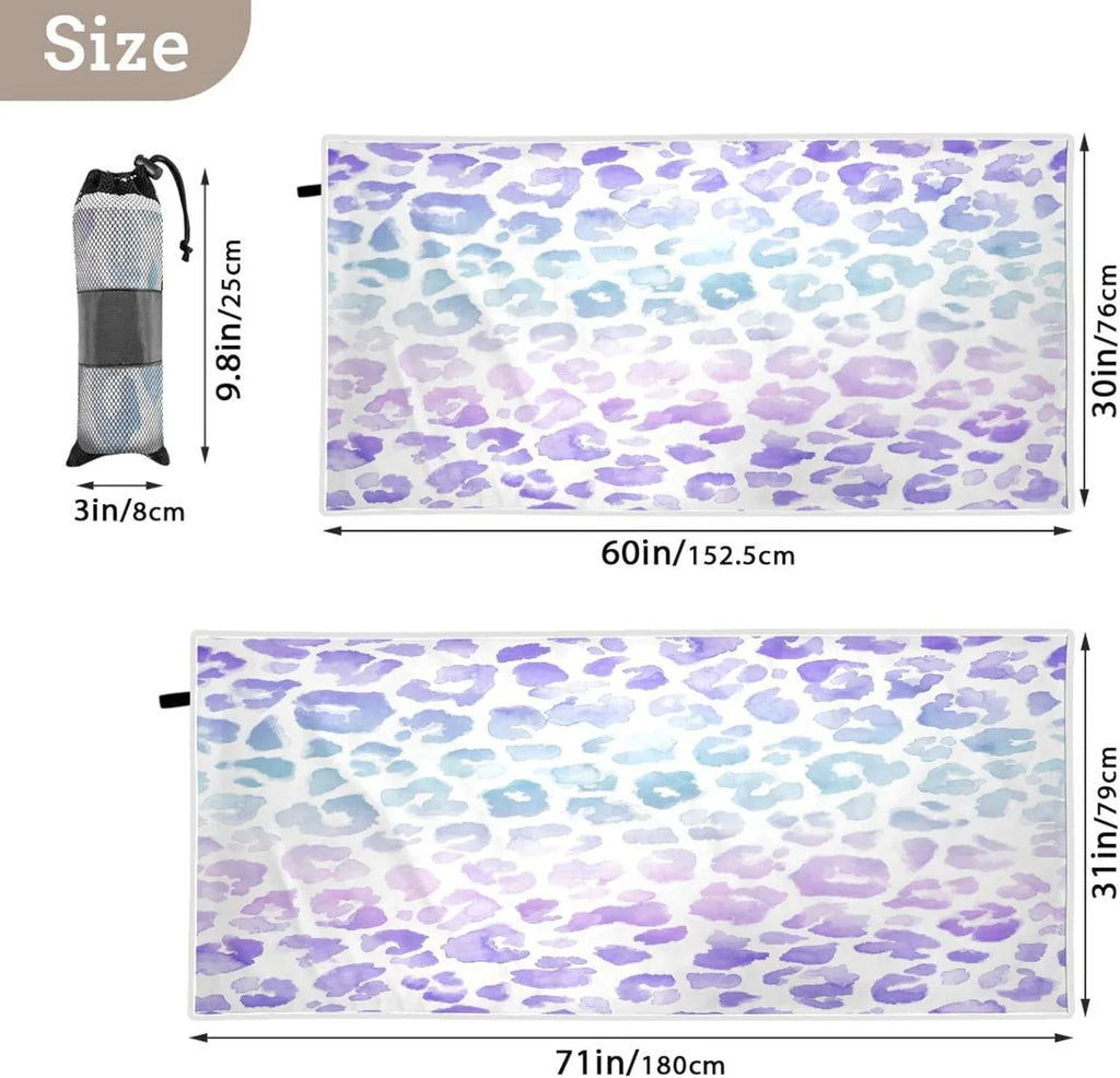 Beach Travel - Swimming Super （405） Towels Camping Bestwell Towel Quick - Gradient Absorbent Oversized Towel Holiday Compact Dry for Lightweight Leopard