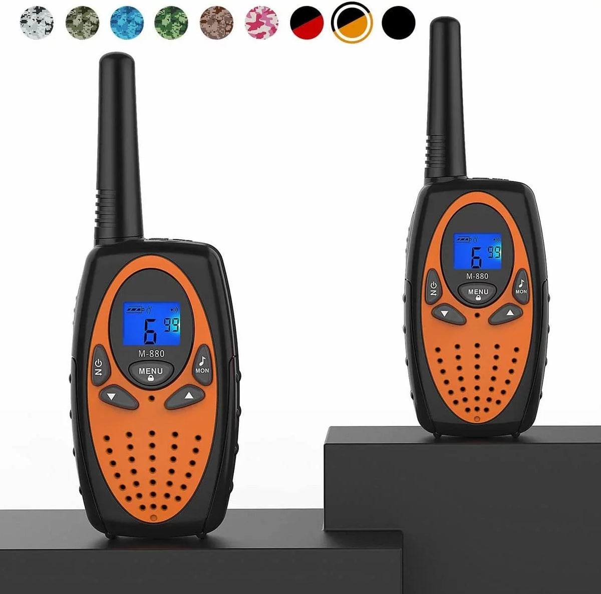 Cancelling Free for Adults, Walkie 1) Talkie Kids for Talki Noise Women /Hands Cruise Range Radios with Long FRS Way 2 Two Hiking Ship Walki (Orange Camping in