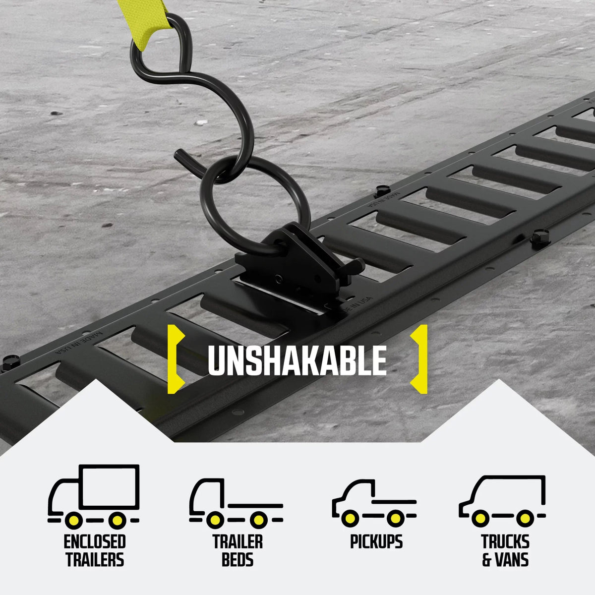 System Tie-Down Track Ring Cargo in Fittings, TieDown Down to Pickup" ETrack Steel, Spring Enclosed/Flatbed E Tie Loads Anchors w/ Truck, Trailer, Rails "20 O E-Track Van,