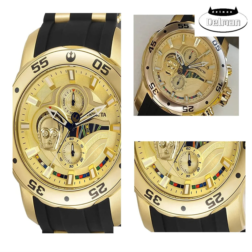 Watch Chronograph 32529 Quartz Men's Wars C-3PO Star
