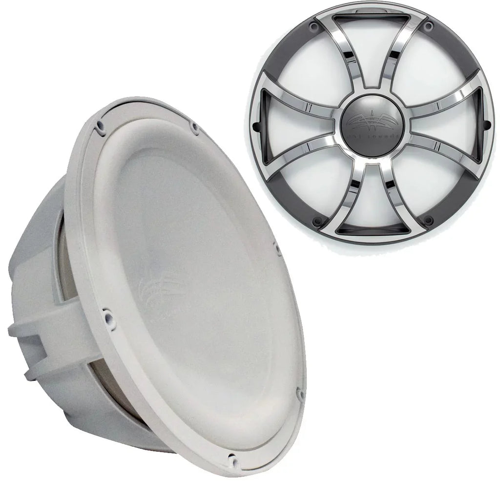 4 Grill Gunmetal & & Steel White - Wet Revo - Grill Sounds 12" Subwoofer Ohm Subwoofer Stainless